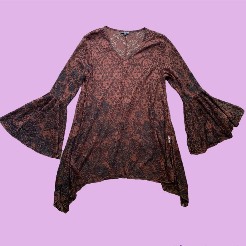 VINTAGE BOHO LACE BLOUSE DRESS